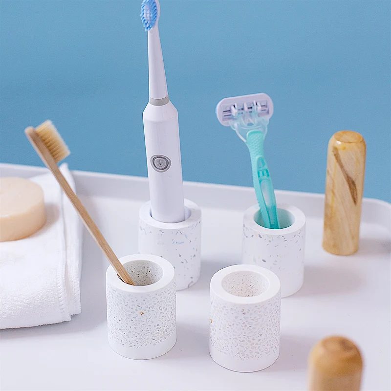 Fast Water Absorption Anti-Bacteria Diatomite Terrazzo Electric Toothbrush Holder