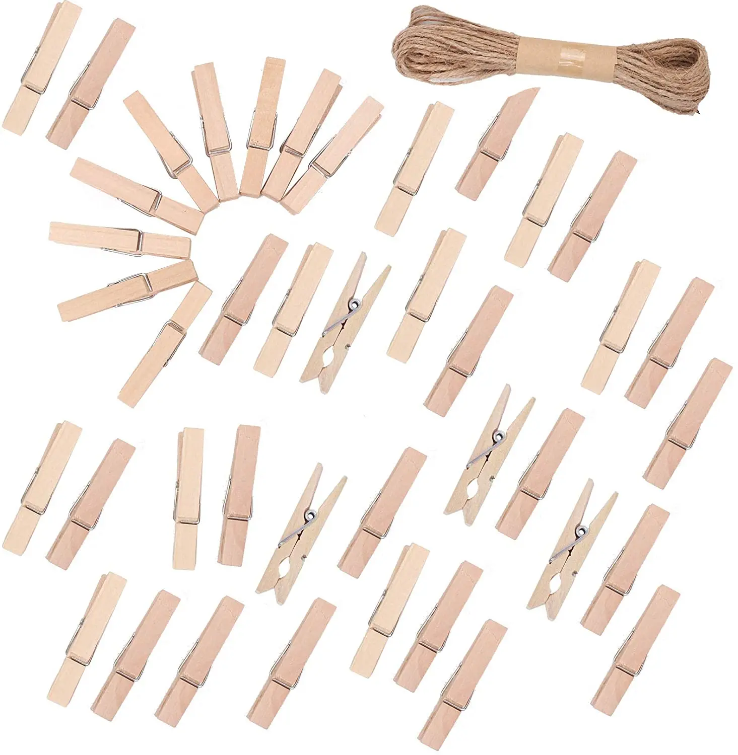 Tailai Natural Wooden Clothespins Multi-Function Clothespins Photo Paper Peg DIY Wooden Pin Clips Wooden.