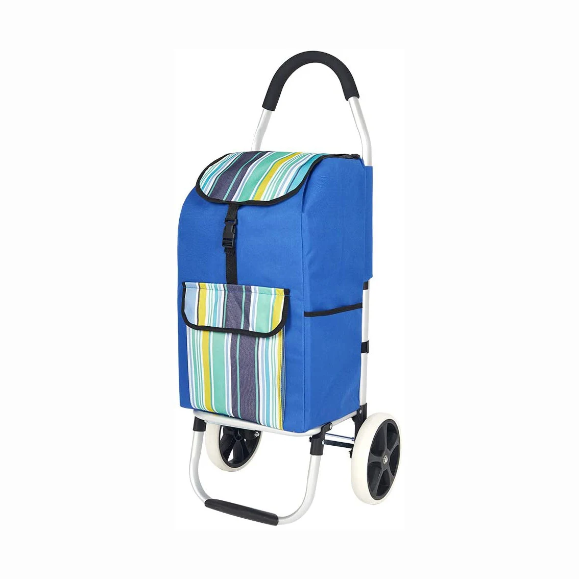 2021 Hot Sale Wholesale Folding Shopping Cart Portable 4 Wheels Foldable Supermarket Folding Shopping Trolley Bag