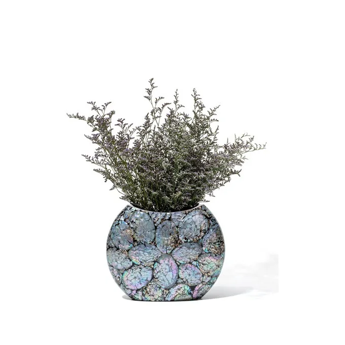 Luxury home decoration mother of pearl flower vase for wedding decor