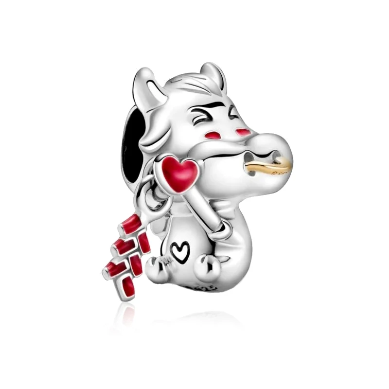 New 925 Sterling Silver Cactus Horse Bird Bull Snake Lucky Cat Lovely Beads Fit Original Brand Charms DIY Bracelet Fine Jewelry