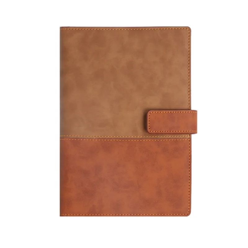 Promotional Luxury Custom Cover Brown PU A5 Planner Custom Printed Diary Journal Notebook with Pen Set
