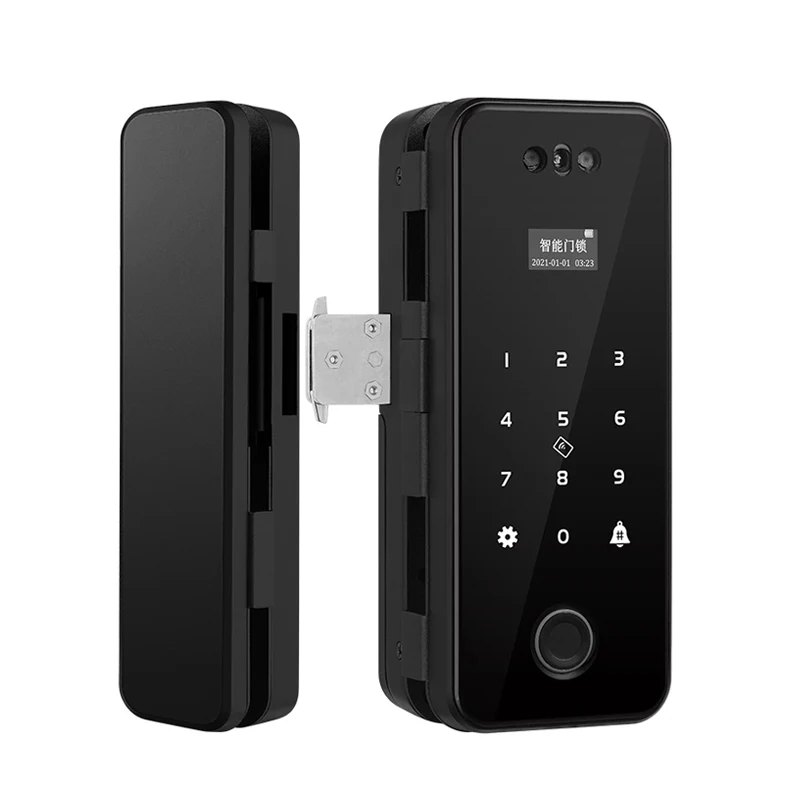 3D AI Face Recognition Smart Door Lock Fingerprint RFID Card Password Glass Door Lock WIFI Tuya APP Smart Management With Key