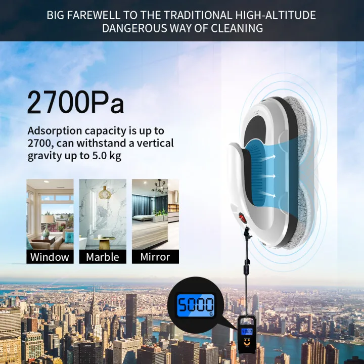 Cleaning Appliances for Glass Window Household Cleaning Equipment for Glass Window with App Control