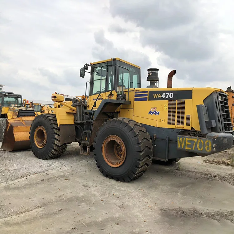 Komatsu WA470 Подержанные колесные погрузчики дорожно-строительная машина WA470-6 гидравлический погрузчик
