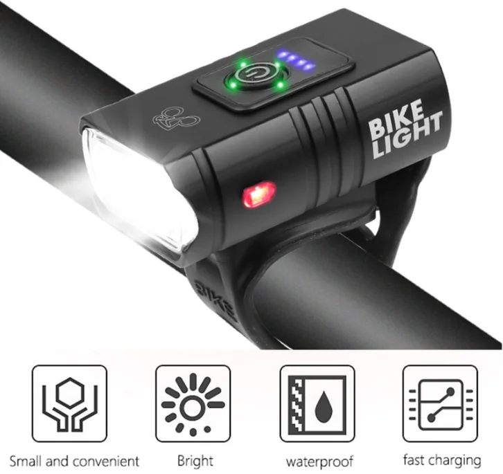 Bright Bicycle Light T6 LED Front USB Rechargeable MTB Mountain Bicycle Lamp 1000LM Bike Headlight Flashlight for Safer Riding