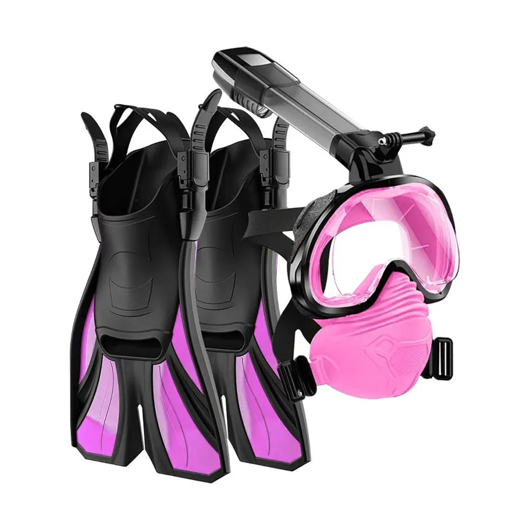Chinese diving mask fins set suppliers factory for adults diving equipment snorkel fins set with diving snorkeling mask set
