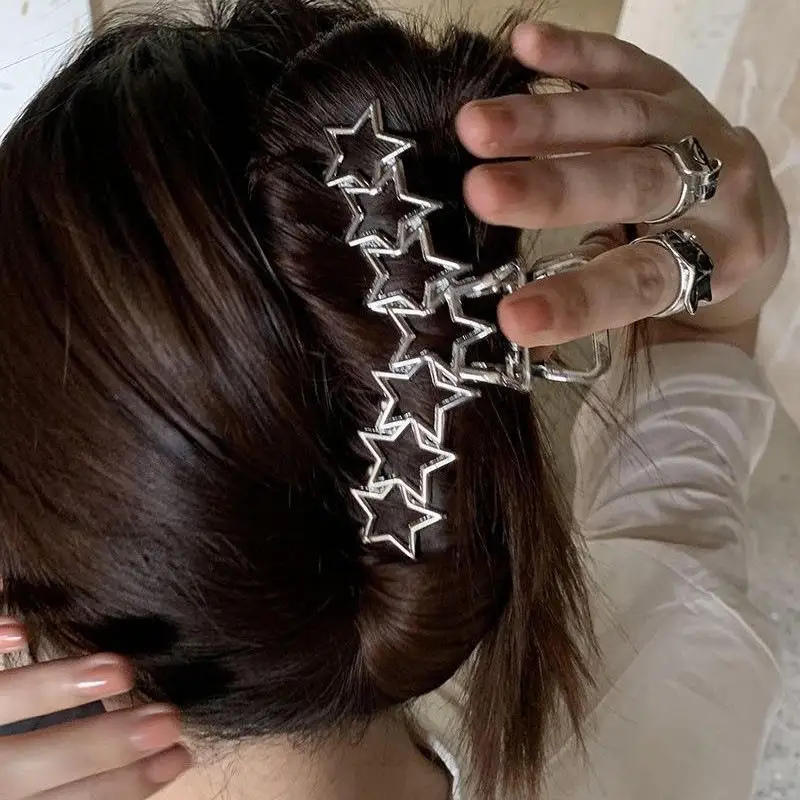 JIRIS Wholesale Fashion Metal Hair Crab Claw Clip 13cm Heart Star Shape Hair Claw Large Size Hair Claw Clip For Women And Girls