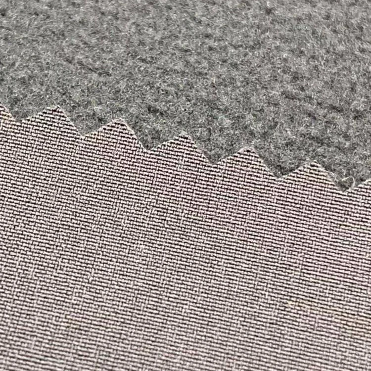 
three layer soft-shell 96%polyester T-CD 4% spandex pongee bonded polar fleece with TPU fabric 