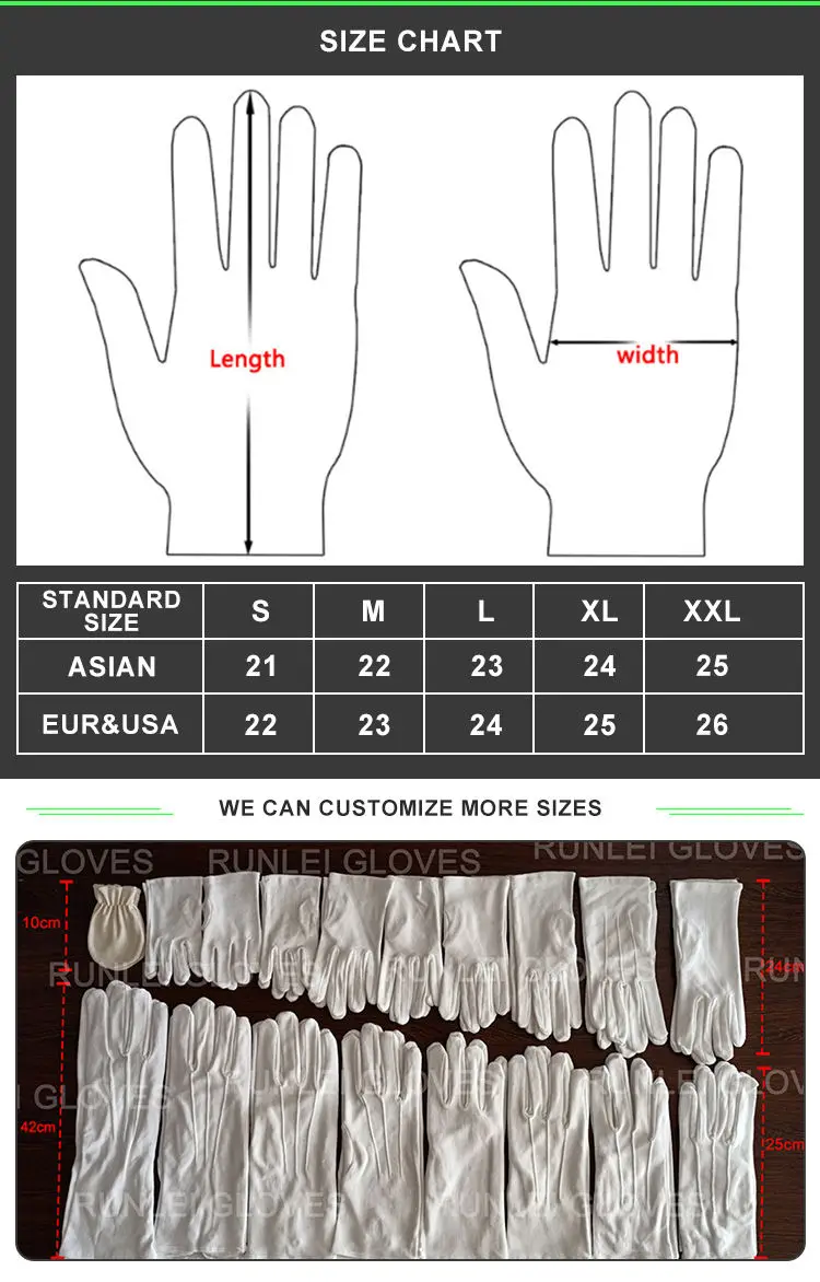 Etiquette Comfortable Ceremonial Formal Parade Uniform Cotton Traffic White Hand Gloves With Ribs Snap