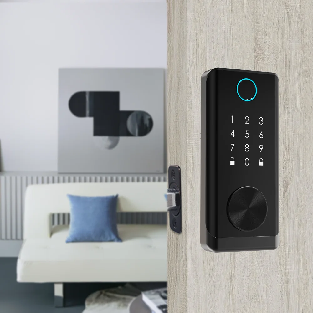 Wifi biometric keyless touch keyboard waterproof design costom deadbolt lock glass outdoor nfc smart lock