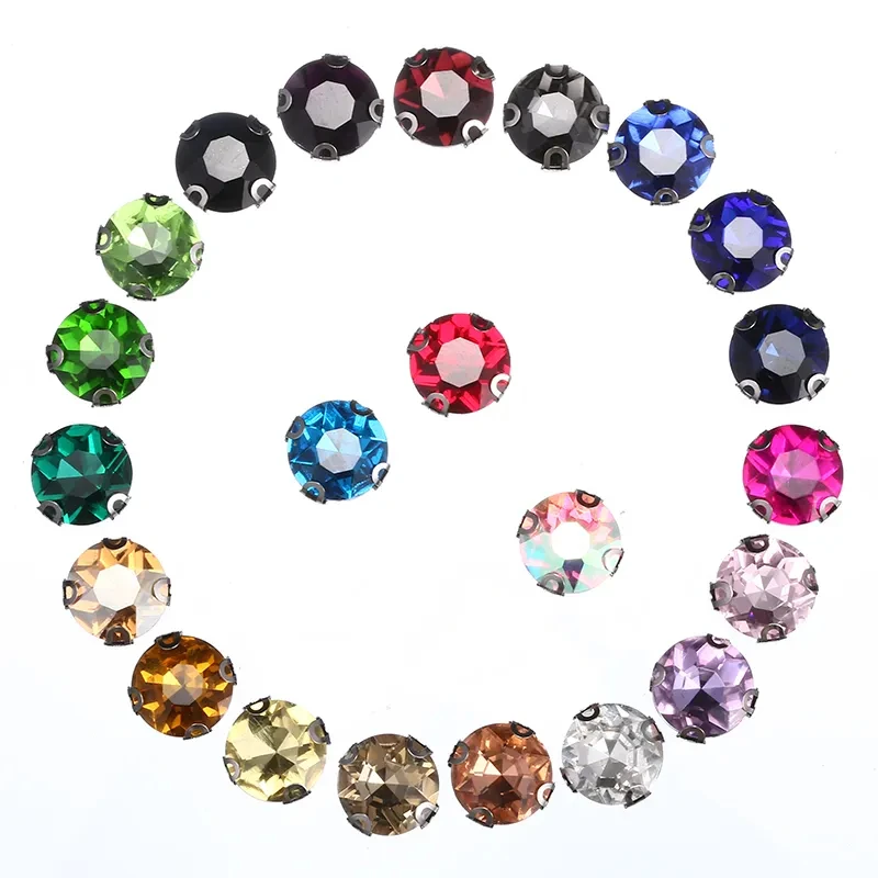 High Quality Round Stone With Claw Crystal Pointback Rhinestone For Clothing Jewelry