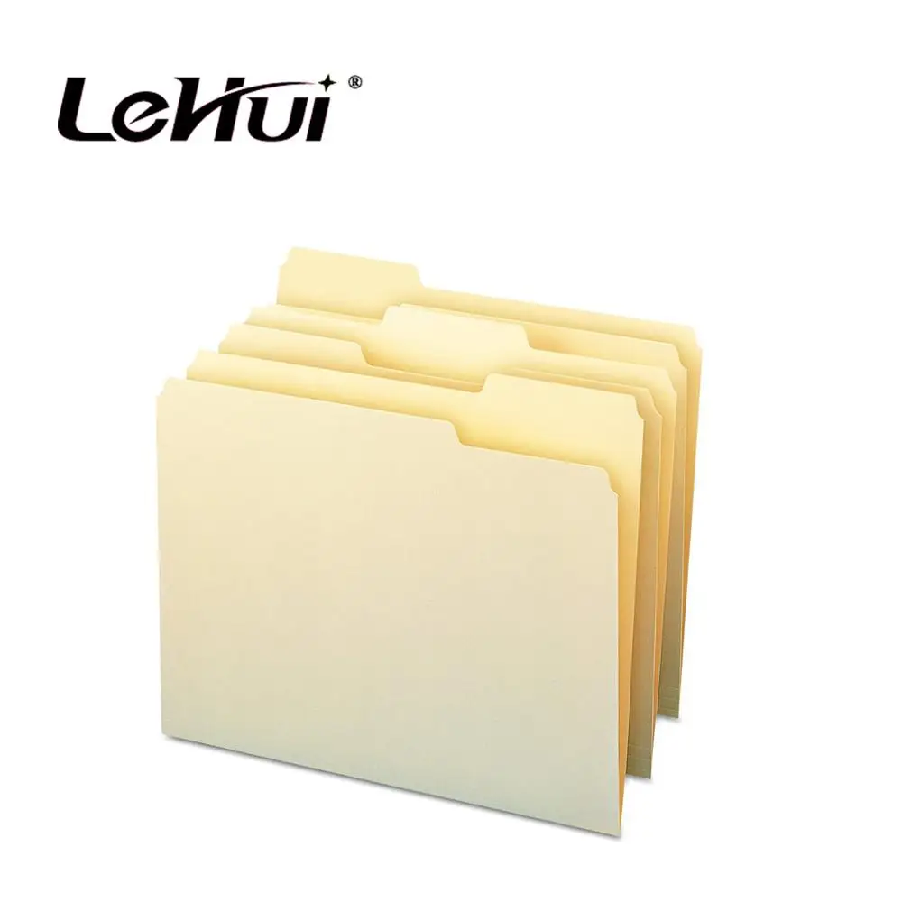 2023 popular 1/3-Cut Tab Letter Size Assorted Positions 100pcs  Per Box Buff Manila File Folder