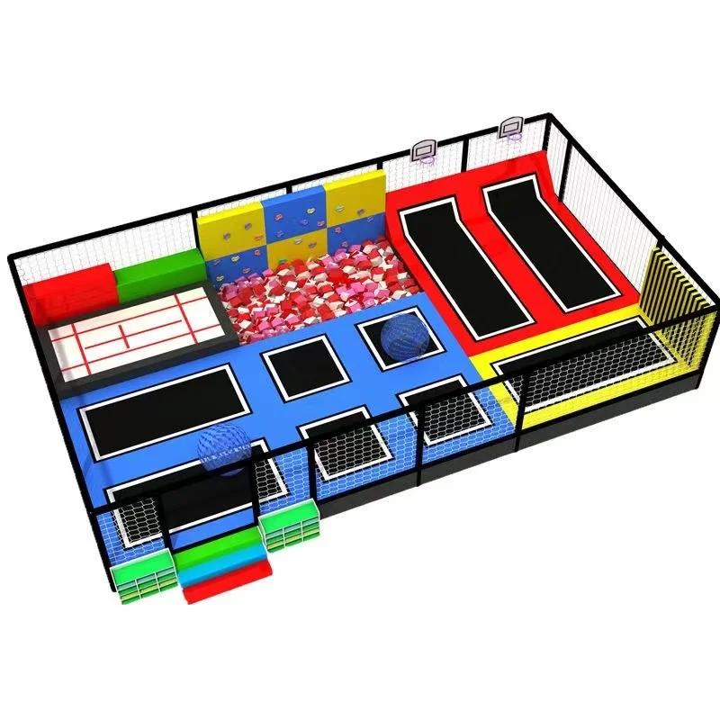 Indoor Playground Jump Trampoline Manufacturer  Children Cheap slides Trampoline Park Factory Kids Indoor Trampoline