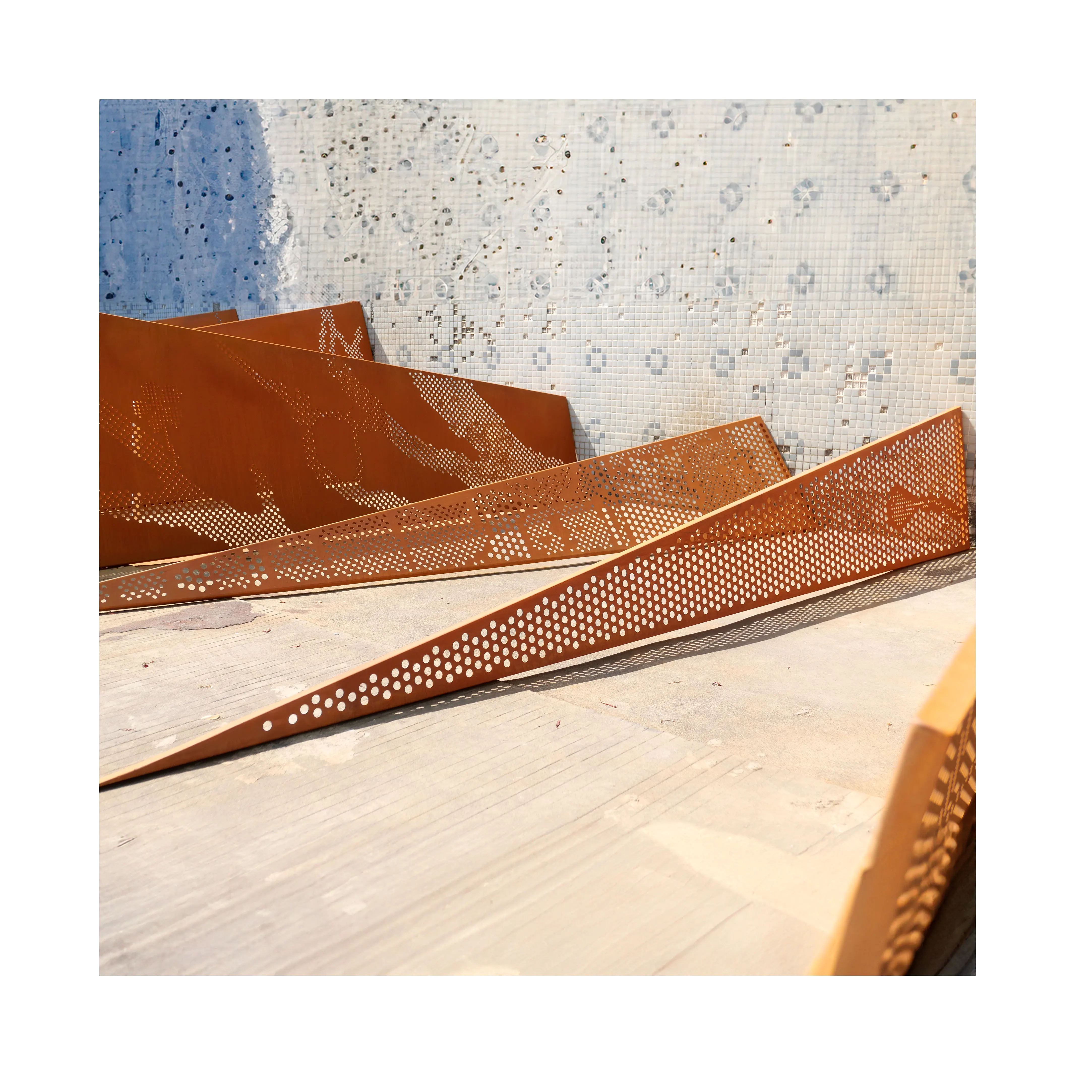 Customized Laser Cutting Corten Metal Sheet Decorative Iron Screen Laser Performed Art Screen Fence Panels