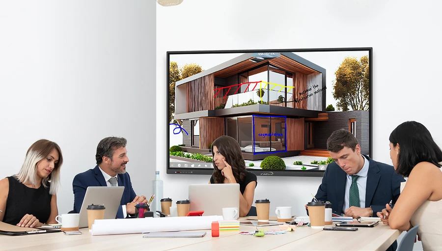 100 дюймов сенсорный экран светодиодный ЖК-экран класс и Конференция двойная операционная система умная интерактивная доска