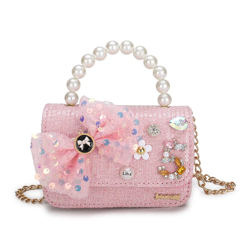 Wholesale Cute Pink Women Child Small Change Handbag Children Purses Handbags