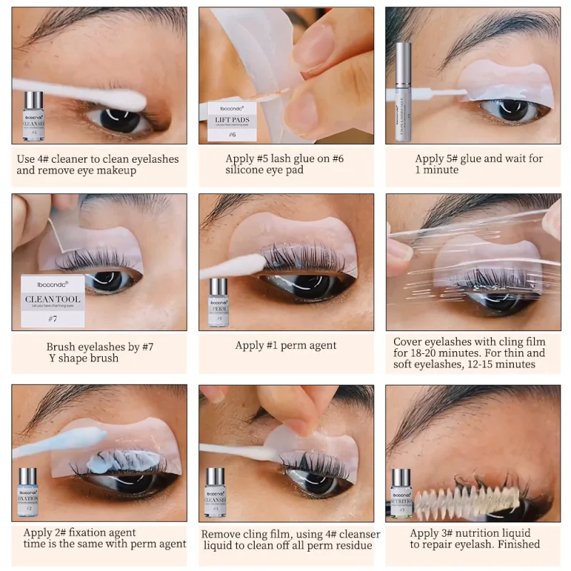 7pcs Lash lift Kit Eyelash Perm Kit Professional Semi-Permanent Curling Perming Wave Suitable For Salon