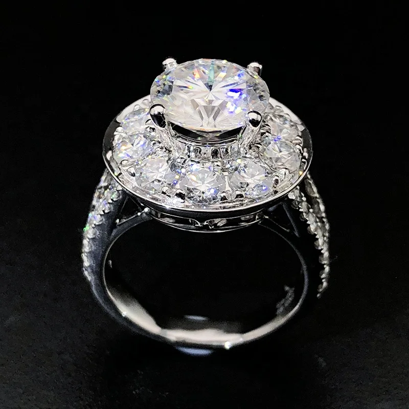 Factory Custom Fine Jewelry Moissanite/Lab Diamond/ Diamond Wedding Ring Real 925 Sterling Silver 9K 10K 14K 18K Ring Women