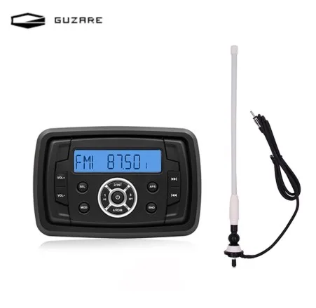 
Guzare Waterproof Bluetooth Marine Radio Media Stereo Receiver Boat ATV UTV Car Motorcycle MP3 Player + FM AM Antenna 