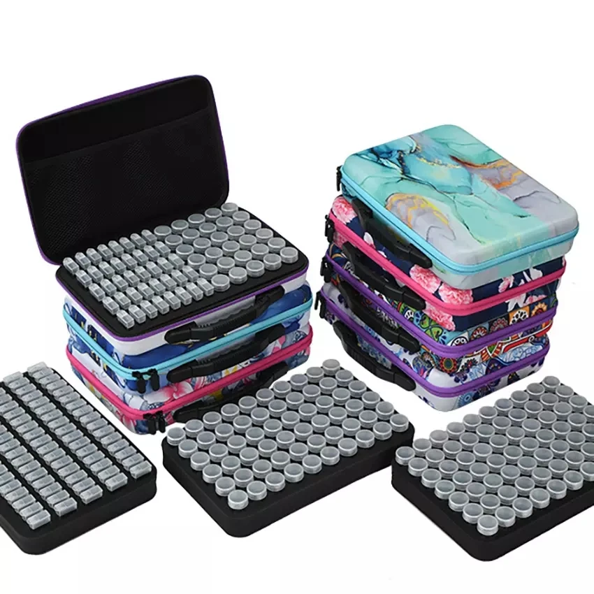 Wholesale 60 70 80 120 Slots Diamond Painting Storage Box Tools Organizer Carrying Boxes diamond dot painting accessories set