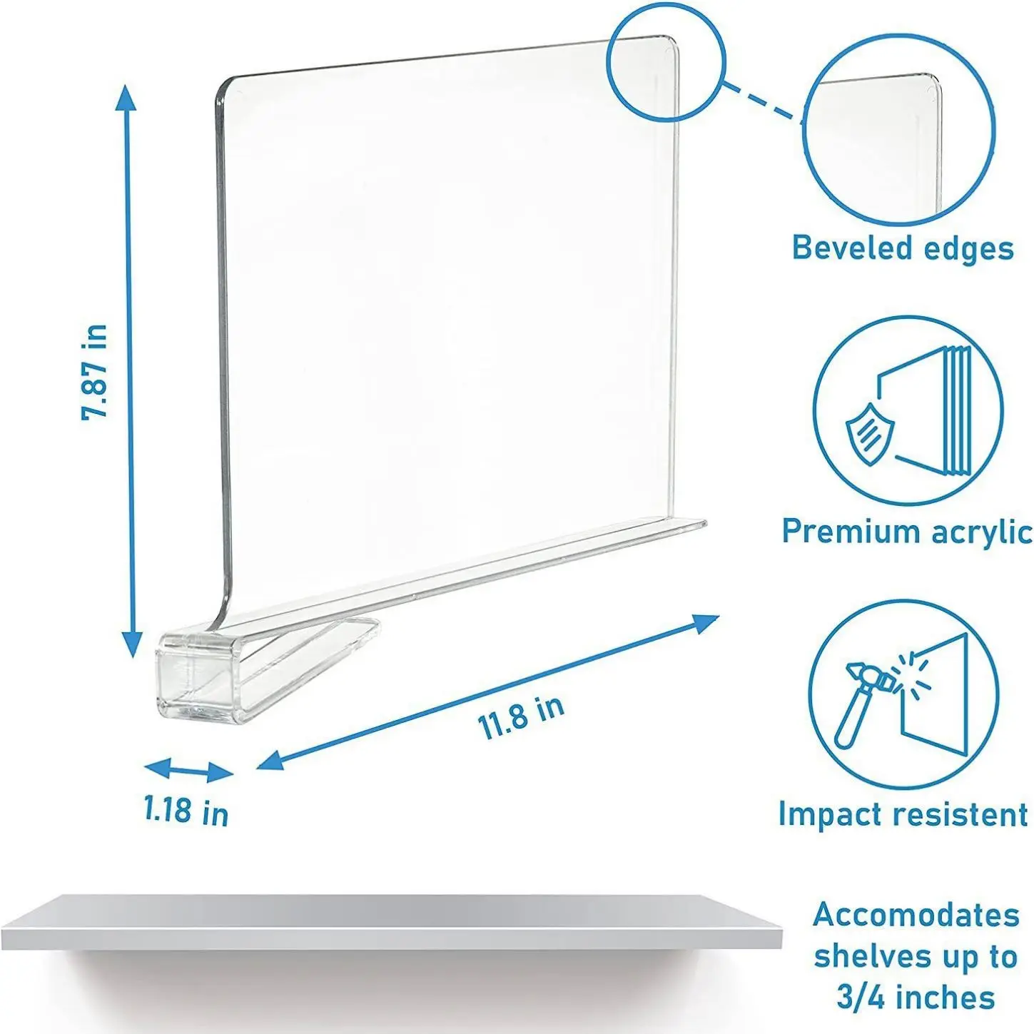 Hot Sale Wood Closets Shelf Divider Acrylic Closet Separator Plastic Shelf Dividers for Closet Shelves Organizer