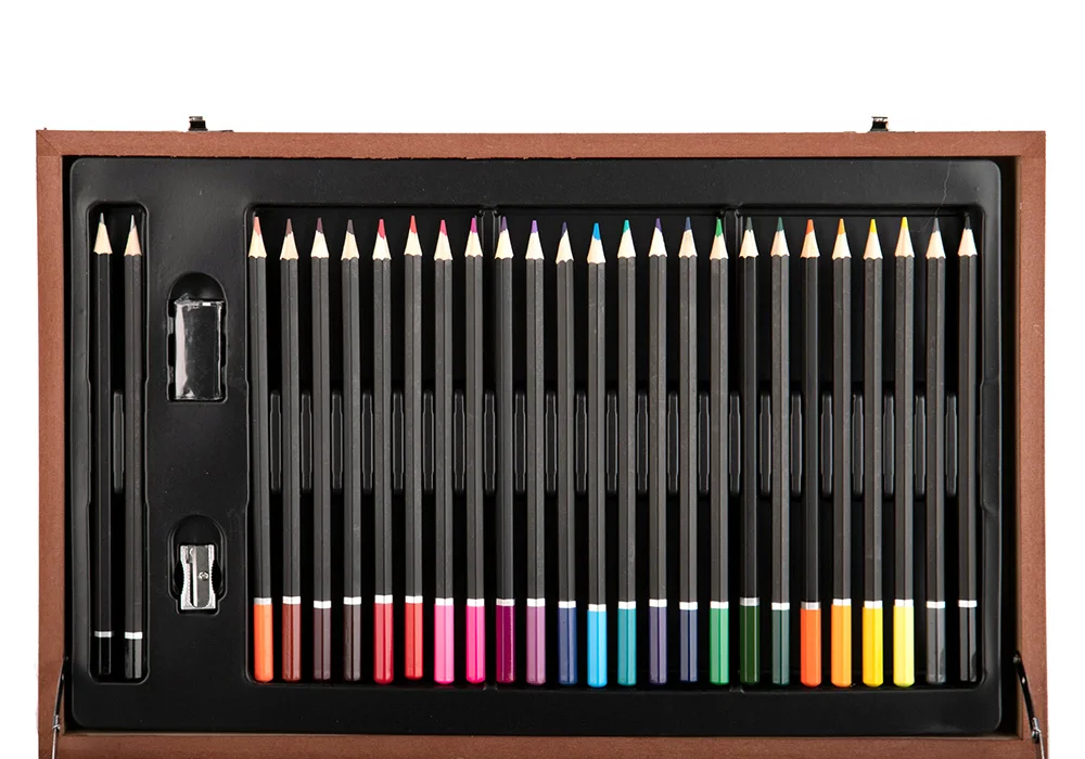 Wholesale 112 Pcs Luxury Professional Wooden Box Coloring Art Drawing Set for Kids Painting
