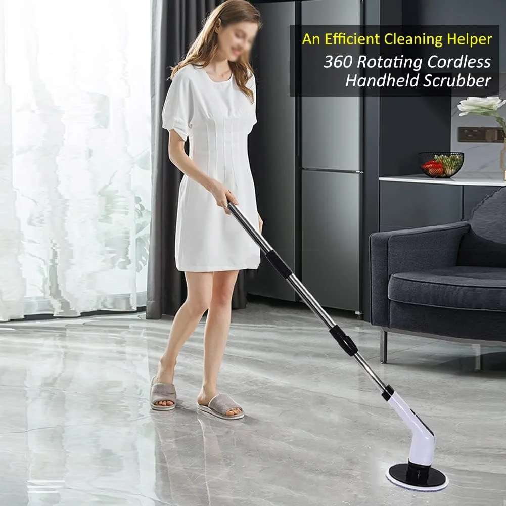 Factory Wholesale 9-in-1 Electric Cleaning Brush Bathroom Extension Handle Spin Scrubber Cordless Cleaning Brushes