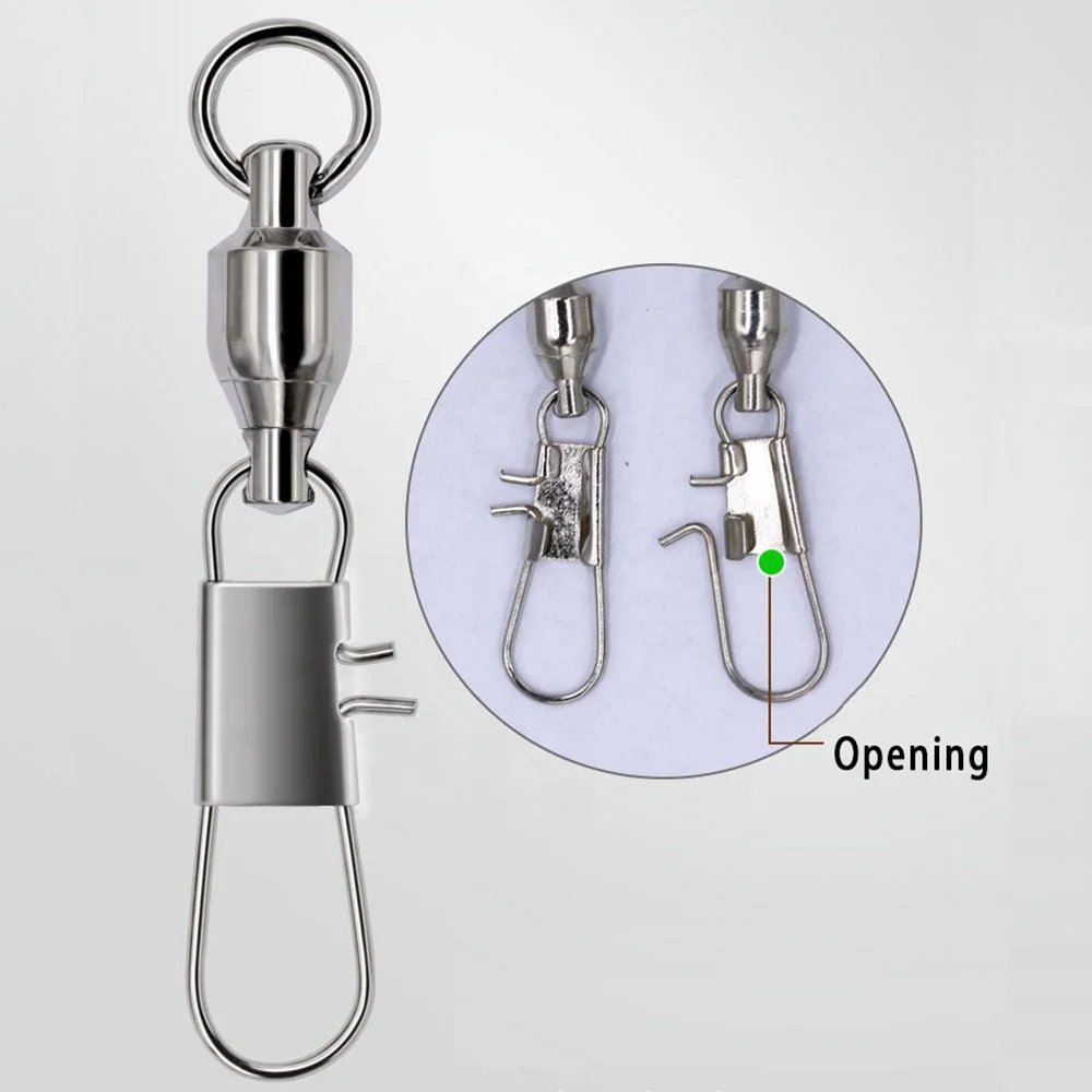 High quality Swivels fishing tackle, fishing accessories stainless steel Ball bearing swivels with interlock snap