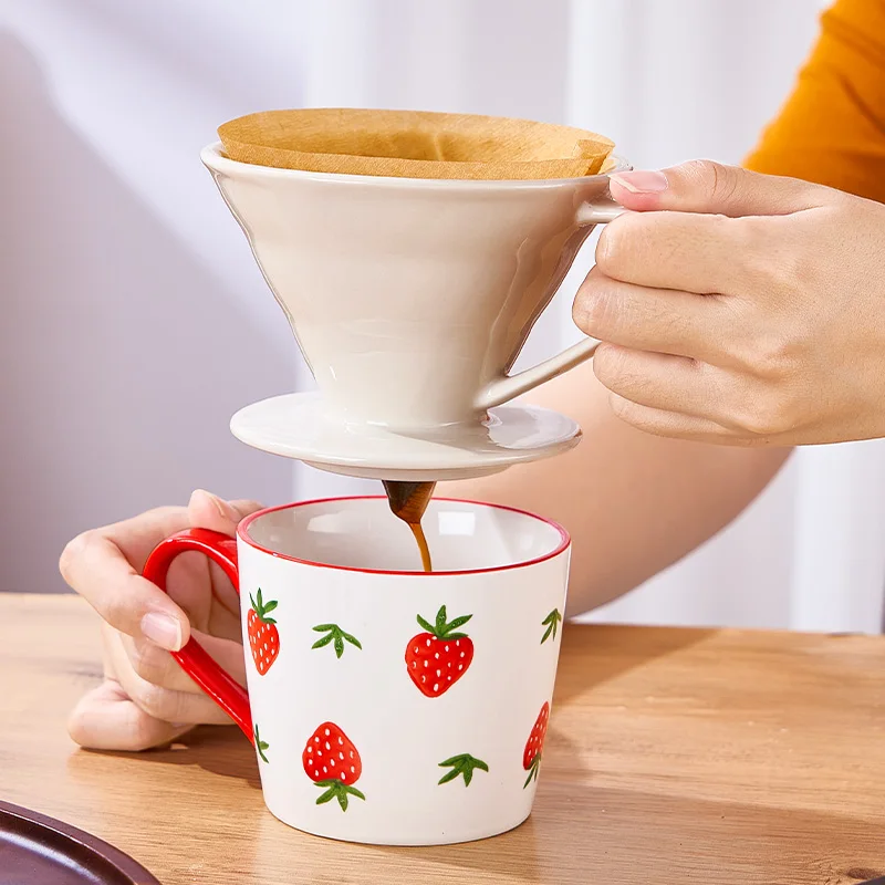 Amazon Hotsel Pour Over  Ceramic Coffee Dripper Reusable Filter Cone 1-4 cup for Home office