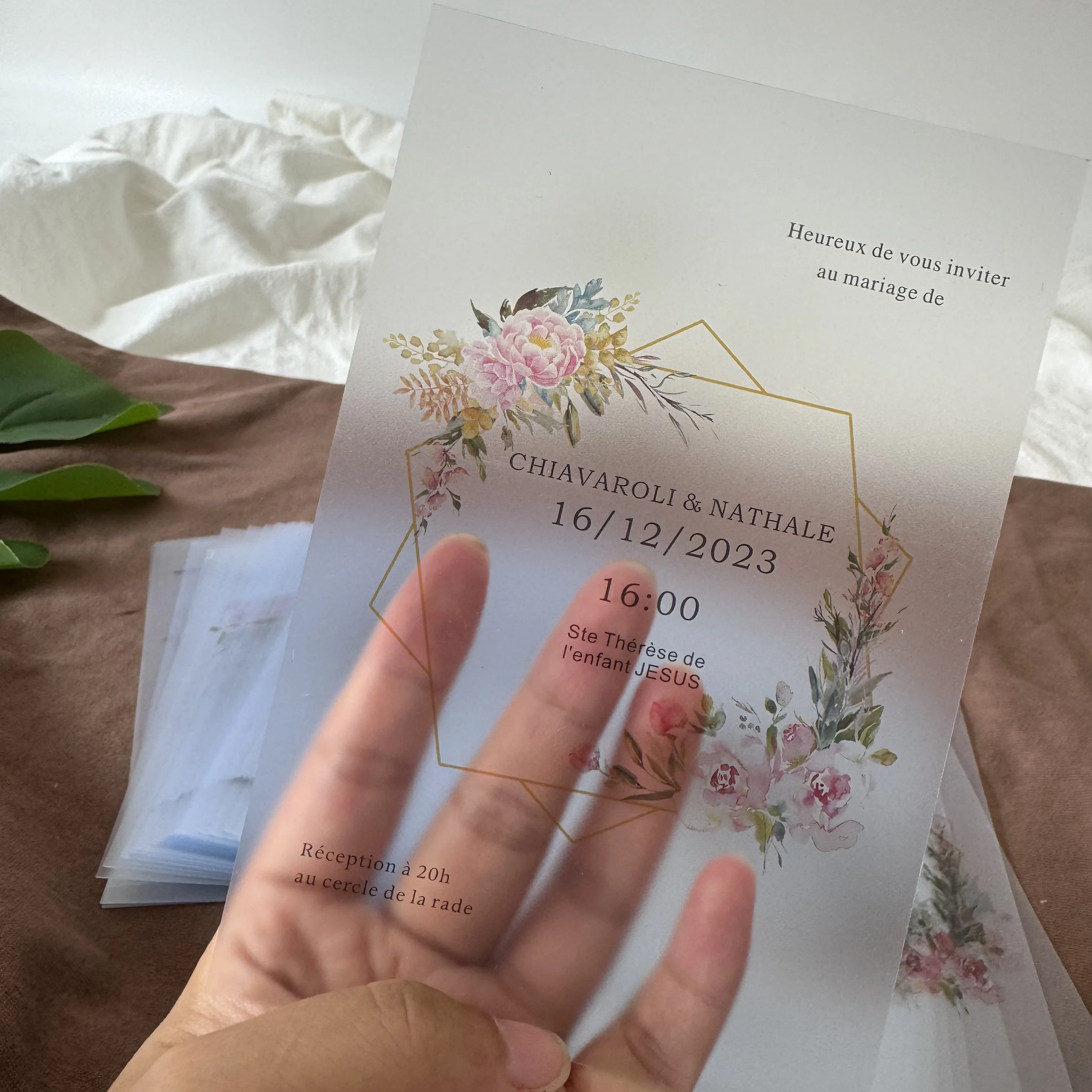 Wholesale Customized Printed Acrylic Thank You Cards/Invitation Cards