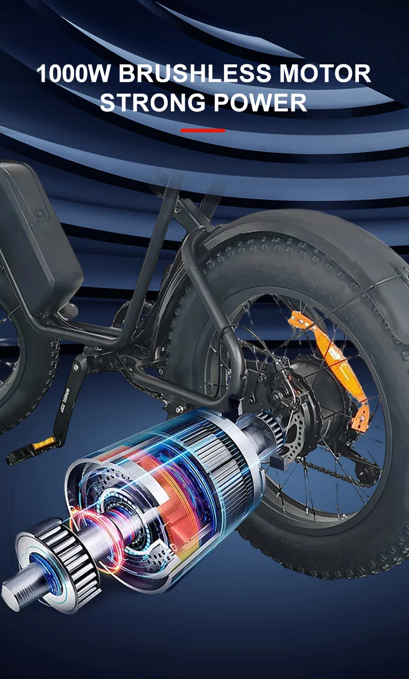 EU EU Warehouse Hot Selling 48V 15Ah 1000W Power Fat Snow Tire Electric Bike Max 50KM/H E Bike  Bicycle For Adult