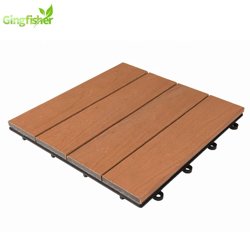 New Outdoor Co-Extrusion Plastic Floor Tile DIY Wood Plastic Composite interlocking tiles for Patio
