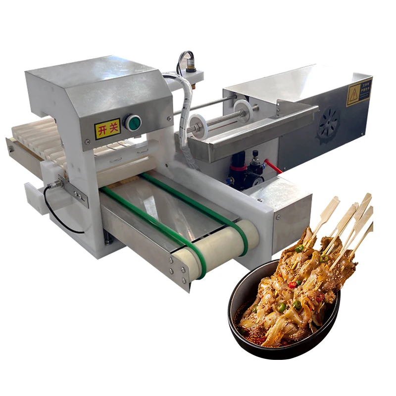 Commercial  Meat Skewer Machine Voltage 220v  Bbq Skewer Making Machine Automatic string threading easy to use