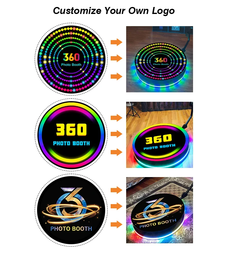 adjustable cabina video 360  selfie 360 photo booth automatic photo 360 booth  with flight case