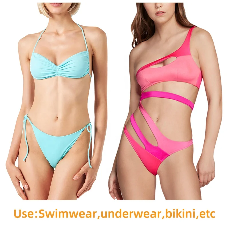 NO MOQ stock matte plain solid color 4 way stretch polyamide nylon spandex fabric for underwear bikini swimwear fabric