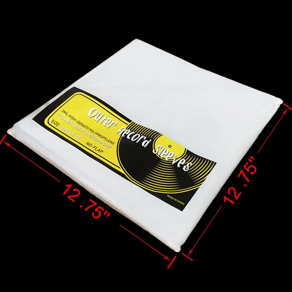 Eco Friendly Clear High-Density Polypropylene Vinyl Record Outer Sleeves