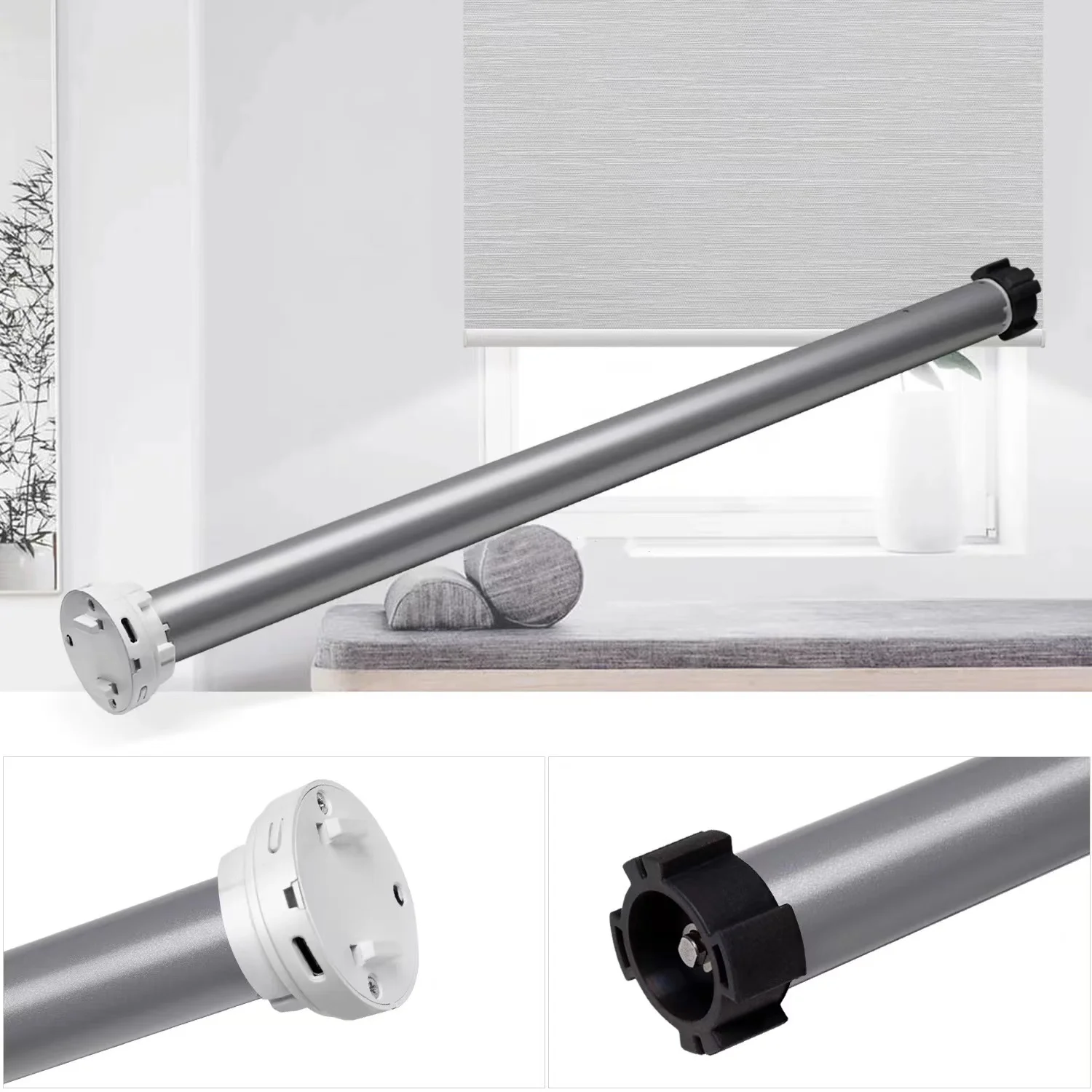 25mm Built-in Remote Control Roller Shades DC Electric Tubular Motor Powered by Rechargeable Battery