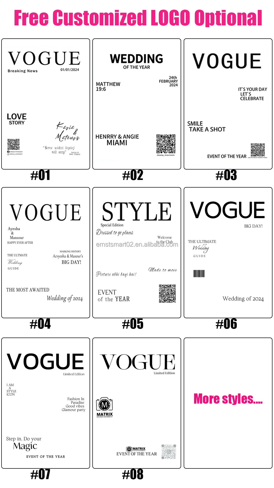 New Photography Background PVC Magazine Photo Booth Box Backdrop Advertising Trade Show vogue magazine photo booth