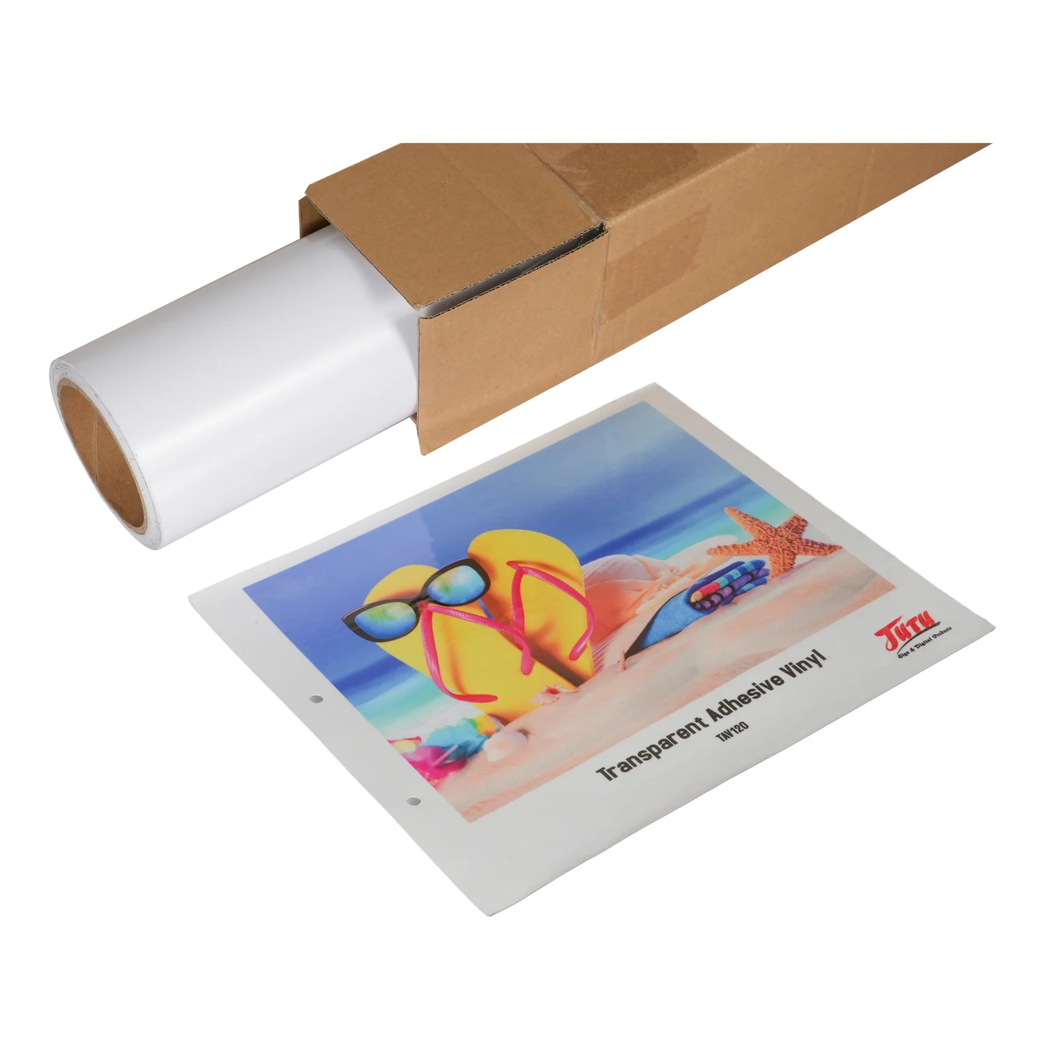 Self Adhesive Vinyl 140g 160g Printable Vinyl Roll White Sticker Wrap for for Advertising on Bus or Window