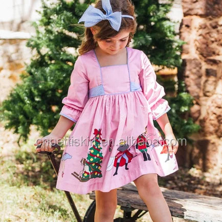 winter Christmas fancy tie kids dress wholesale boutique outfits cheap baby clothing set fashion children clothes