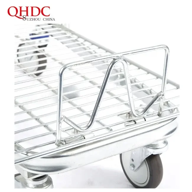Hot Sale flat stainless steel airport Luggage four-wheel passenger baggage cart