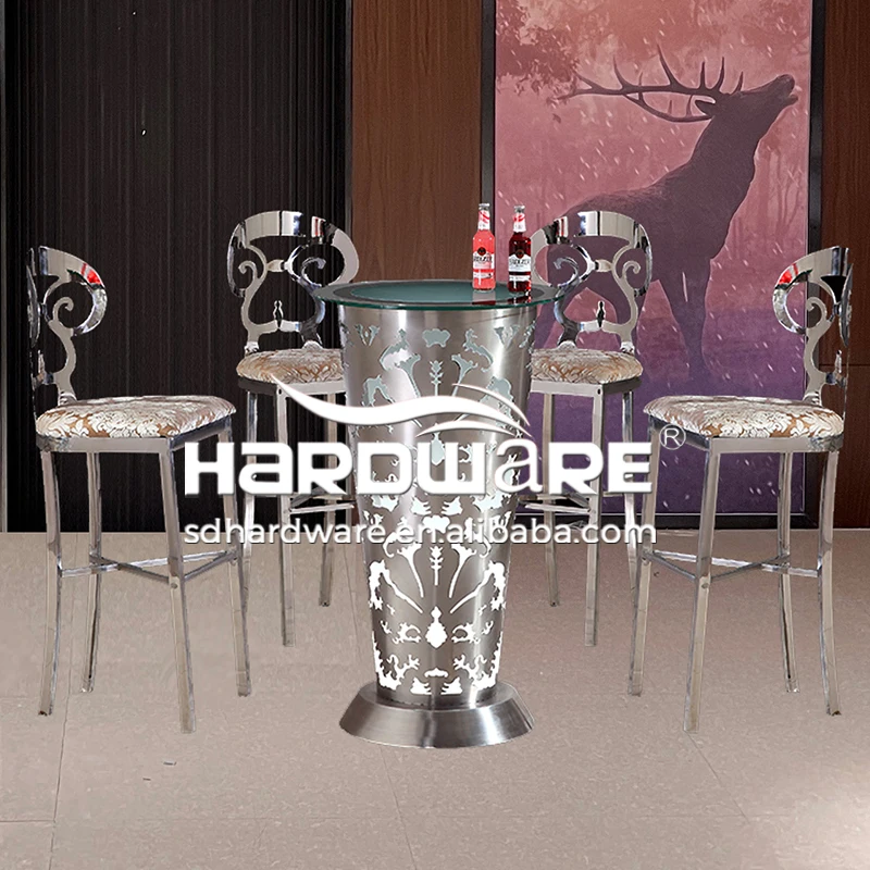 Commercial Hotel Furniture Luminous Portable High Bar Cocktail Stand Round  Led Bar Table