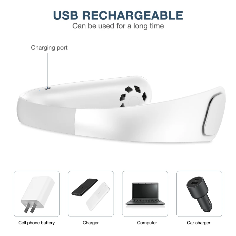  Дропшиппинг батарея Smart Easy Air маленький Usb зарядка без лопасти электрический портативный Перезаряжаемый шейный мини-вентилятор цена