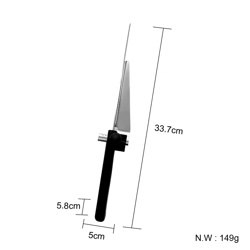 Cutting Knife with Adjustable Slicer Guide, Serrated Kitchen Knives, Serrated Bread Knife with PP Handle