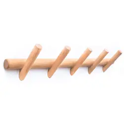 Wholesale Bamboo Wood Decorative Wall Mounted Hook Living Room Wardrobe Towel Coat Clothes Wall Hook
