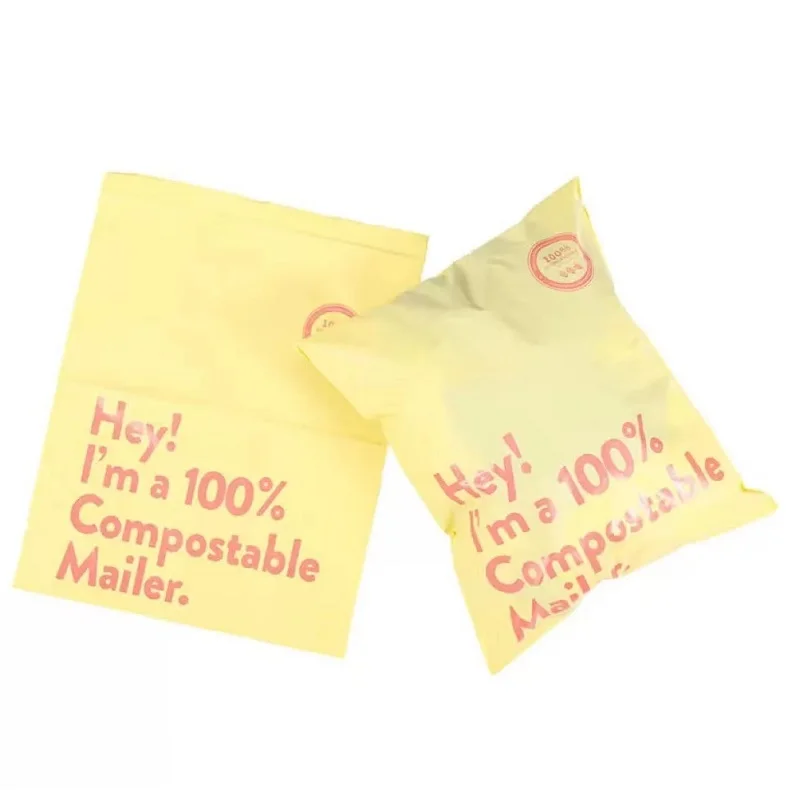 Cornstarch Eco Friendly Compostable Biodegradable Mailing Bags Customized Logo Printed