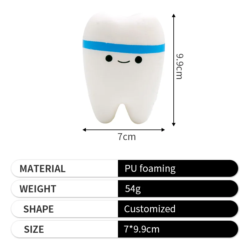 Competitive Price Promotion Stress Reliever Balls Tooth-shaped PU Foam Anti Stress Ball for Business