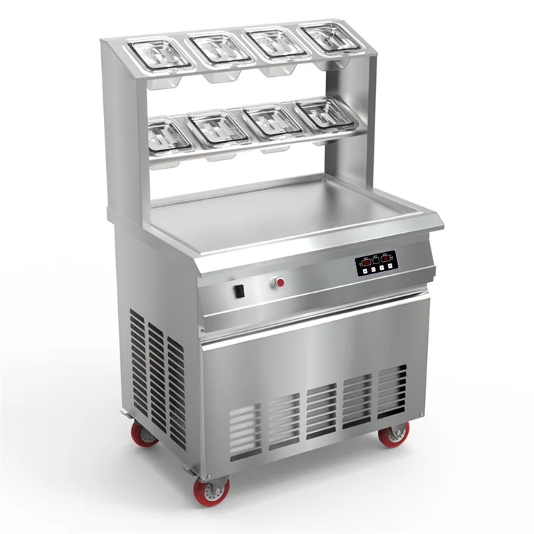 Powerful Ice Cream Machine Rolls Stir Fry Ice Cream Maker