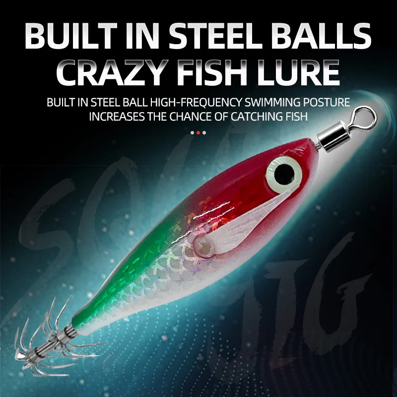 Horizontal Squid Jigs Luminous Simulation Squid Jig Hook Octopus Cuttlefish Fishing Bait Sea Fishing Tackle